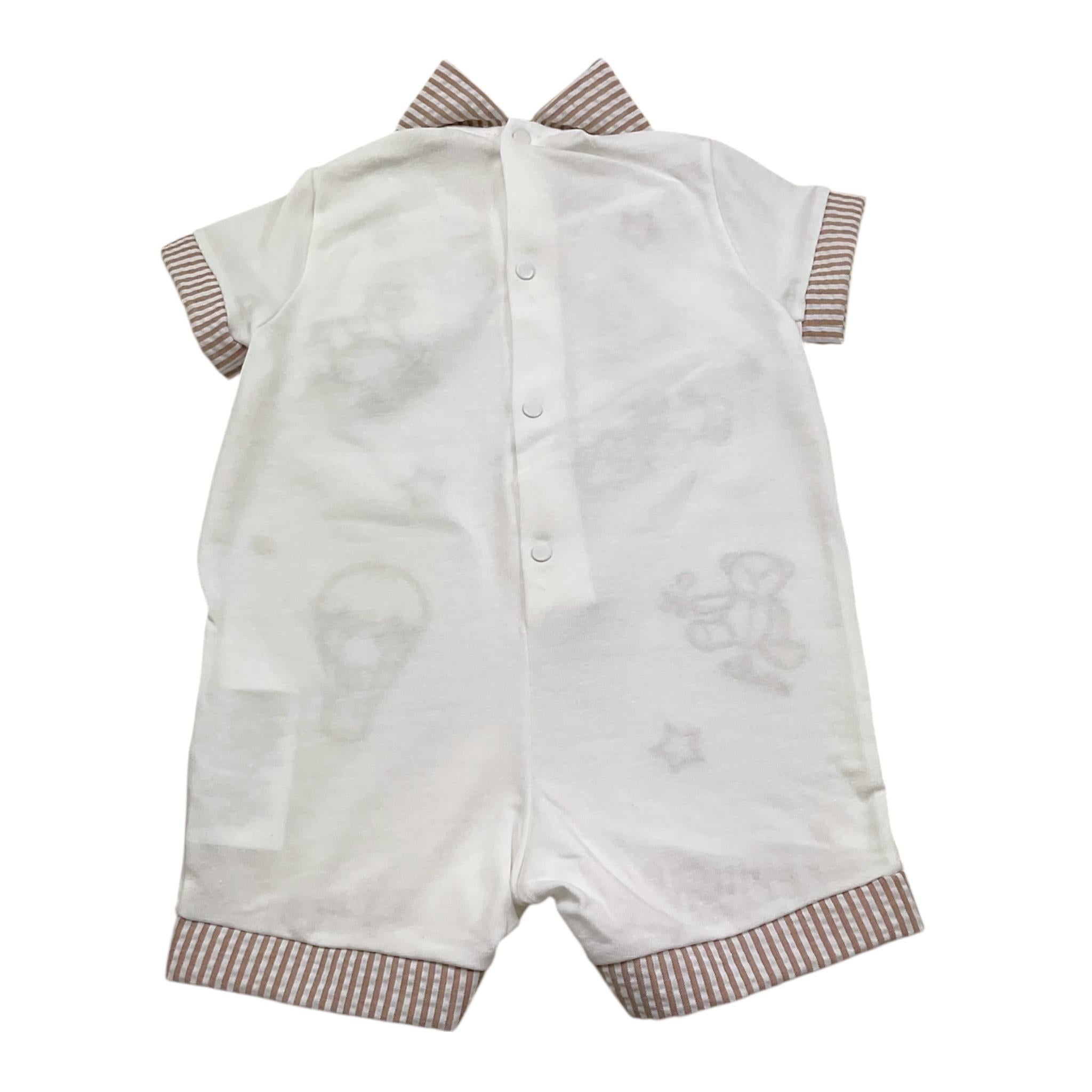 Le Bebe' Pagliaccetto Tinta Unita con Stampa per Neonato LBB4906 BIANCO LE BEBE' 