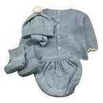 MAC ILUSIO'N completi 4 pezzi maglia-culotte-cappello-babbucce tinta unita Azzurro per Neonato 9428OX AZZURRO MAC ILUSIO'N 