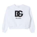Dsquared2 Felpa Chiusa Girocollo Tinta Unita con Logo per Bambina L4IWHZ BIANCO DOLCE & GABBANA 