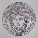 Versace T-Shirt Tinta Unita Con Brillantini Bianco Per Bambina