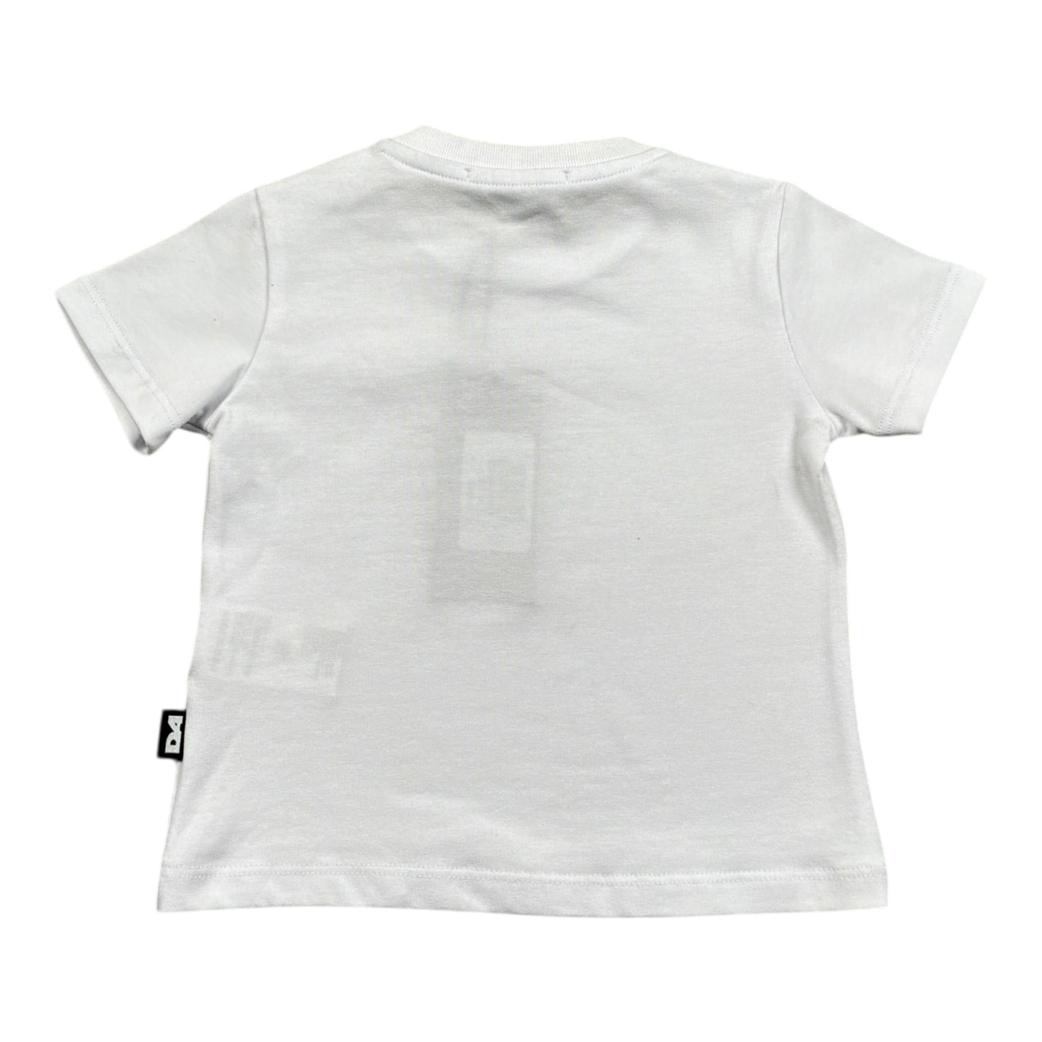Dsquared2 T-Shirt Girocollo Tinta Unita con Logo per Neonato 1296M00007 BIANCO DSQUARED2 