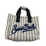 Saint Barth Ciondolo Mini Borsa Fantasia A Righe con Logo per Bambina KEYB002 BLU SAINT BARTH 