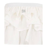 Dou Dou Gonna Tinta Unita con Balze E Elastico In Vita per Bambina DW7A61X BIANCO DOU DOU 