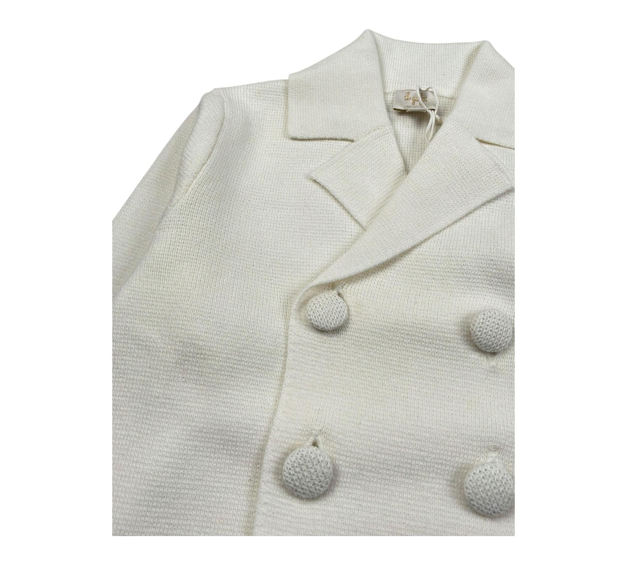 Il Gufo Giacca Tinta Unita Doppiopetto per Neonato PATGF402EM109 PANNA IL GUFO 
