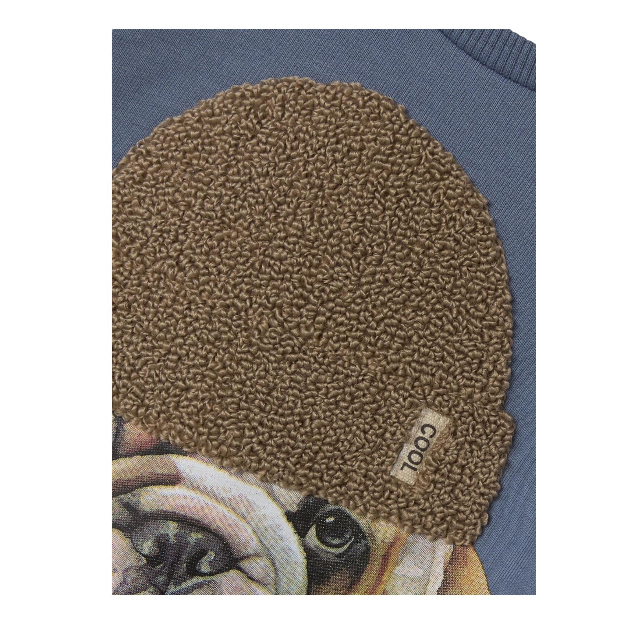 NAME.IT felpa chiusa girocollo tinta unita con stampa in contrasto Blu per Bambino 13236357 BLU NAME.IT 