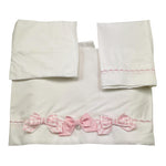 Ninnaoh Set 3 Pezzi Lenzuola Tinta Unita con Applicazioni per Neonata E22LE2 BIANCO NINNAOH 