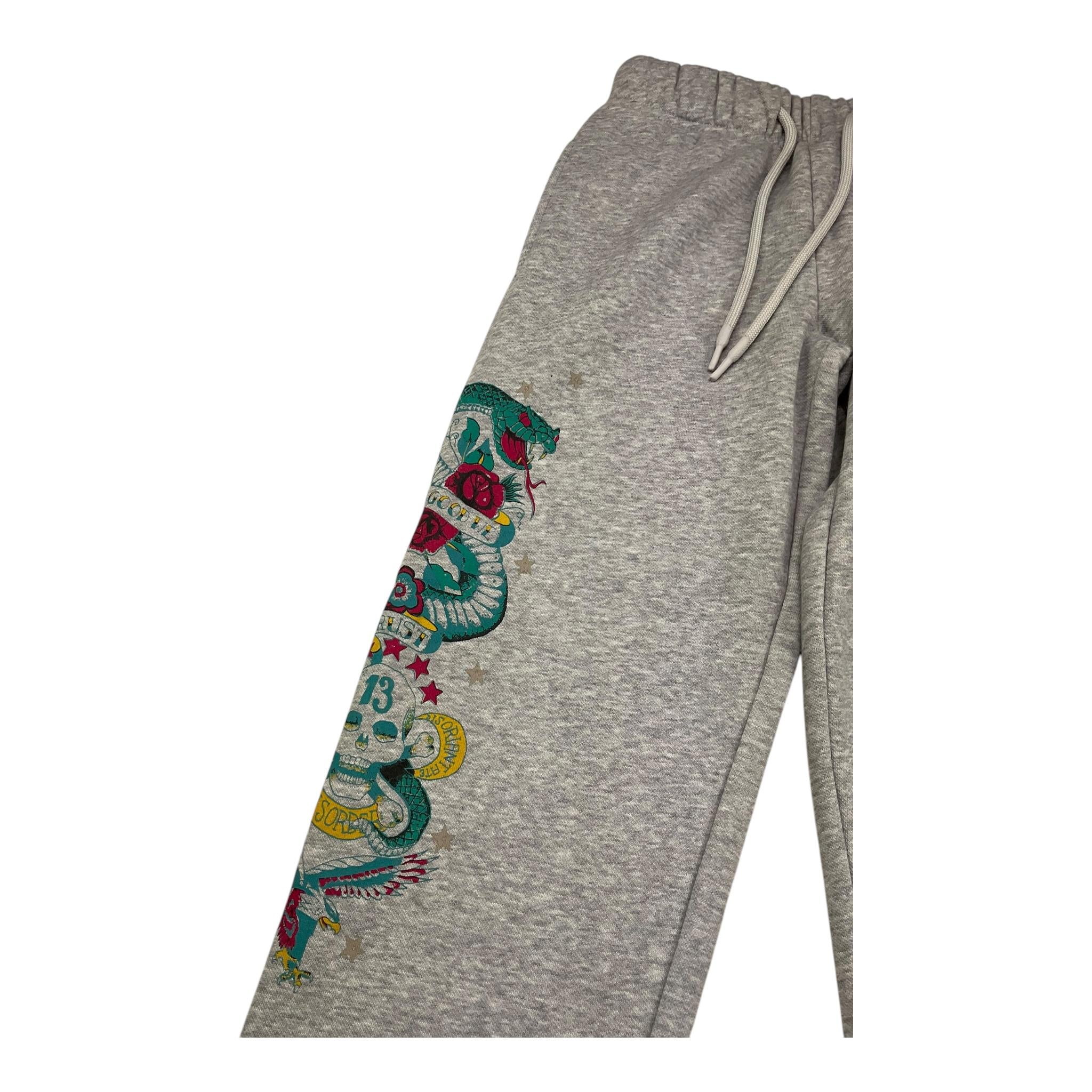 JOHN RICHMOND pantalone tuta tinta unita con stampa in contrasto Grigio per Bambino RBA25196PA GRIGIO JOHN RICHMOND 