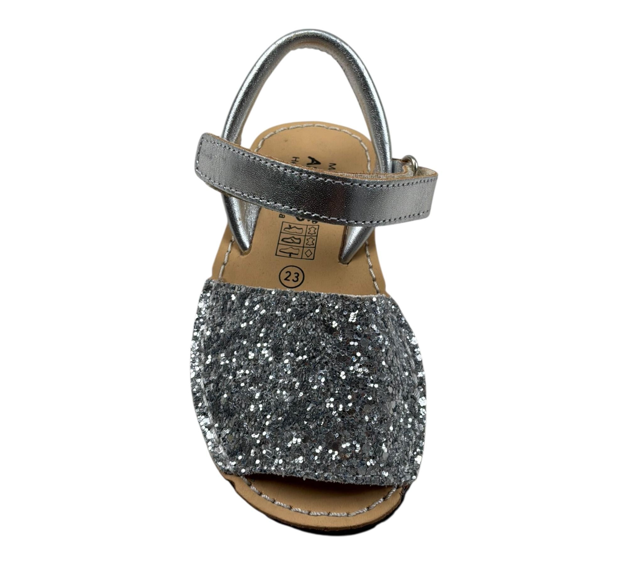 Angelitos Sandalo Glitterato con Strappo per Neonata ANG2022 ARGENTO ANGELITOS 