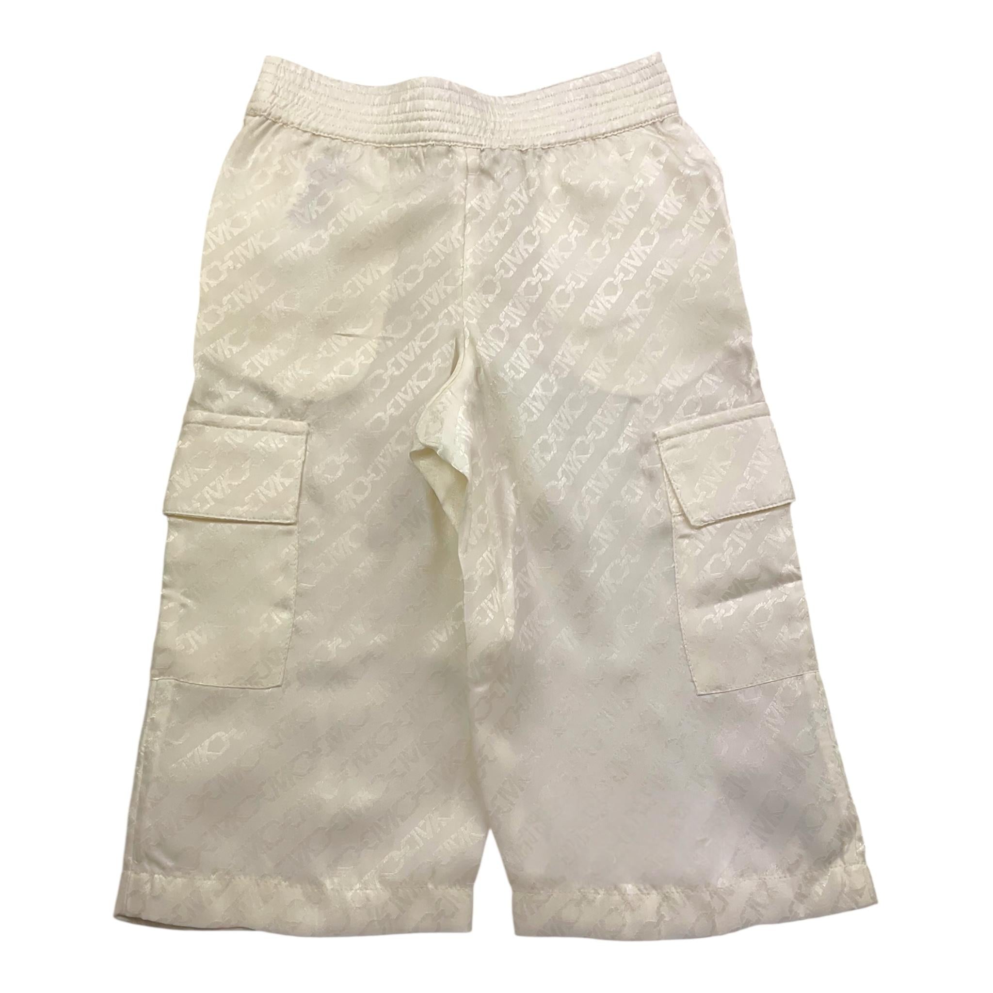 Michael Kors Pantalone Tinta Unita con Fantasia Logo per Neonata R30054 PANNA MICHAEL KORS 