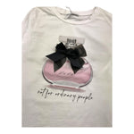 LU LU BY MISS GRANT shirt girocollo tinta unita con stampa in contrasto Panna per Bambina LL3362 PANNA LU LU BY MISS GRANT 
