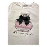 LU LU BY MISS GRANT shirt girocollo tinta unita con stampa in contrasto Panna per Bambina LL3362 PANNA LU LU BY MISS GRANT 