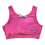 Hinnominate Top Tinta Unita Con Stampa Logo Fuxia Per Bambina