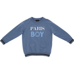 Monnalisa Felpa Chiusa Girocollo Tinta Unita con Stampa per Bambino 256608 AZZURRO POLVERE MONNALISA 