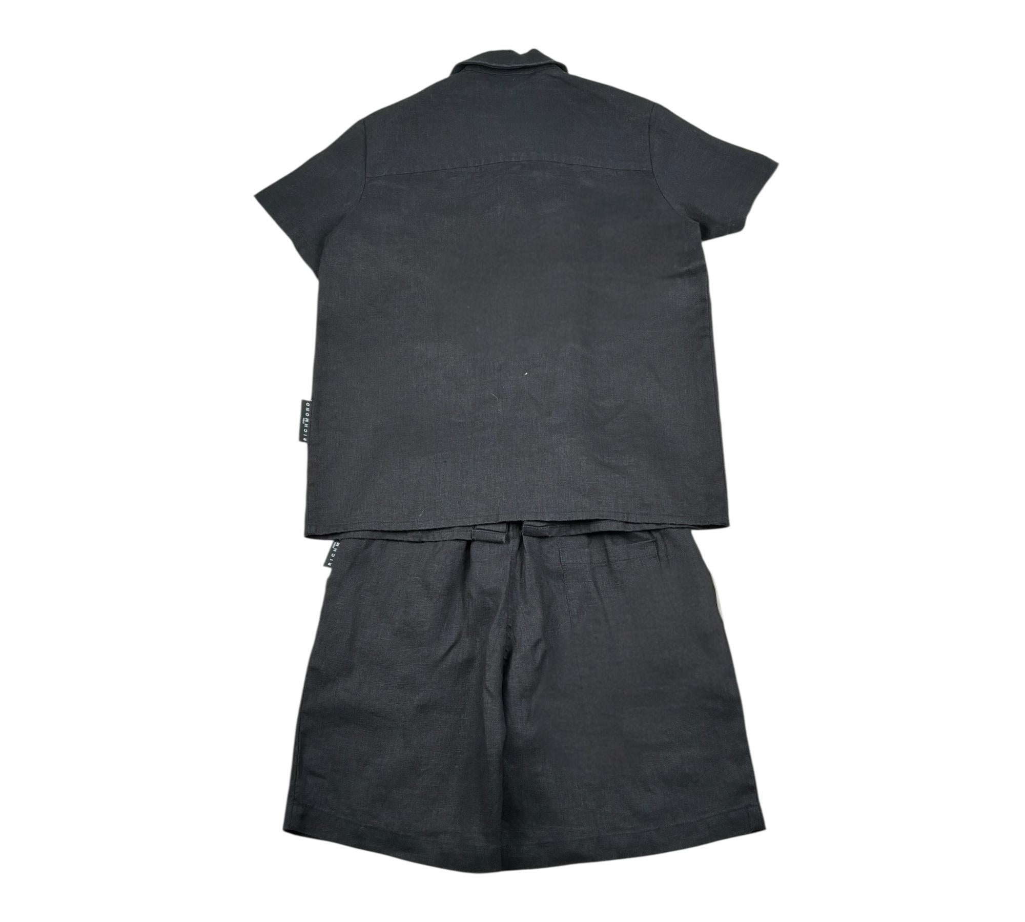 John Richmond Completo 2 Pezzi Camicia-Bermuda Tinta Unita per Bambino RBP26213CL NERO JOHN RICHMOND 