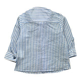 Daniele Alessandrini Camicia Manica Lunga Fantasia A Righe Bianco/Azzurro Per Neonato
