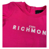 John Richmond Abito Mezza Manica Tinta Unita con Logo per Neonata RIP26034VE FUXIA JOHN RICHMOND 