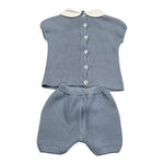 Juliana Completo 2 Pezzi T-Shirt-Culotte Tinta Unita per Neonato 25074 AZZURRO POLVERE JULIANA 