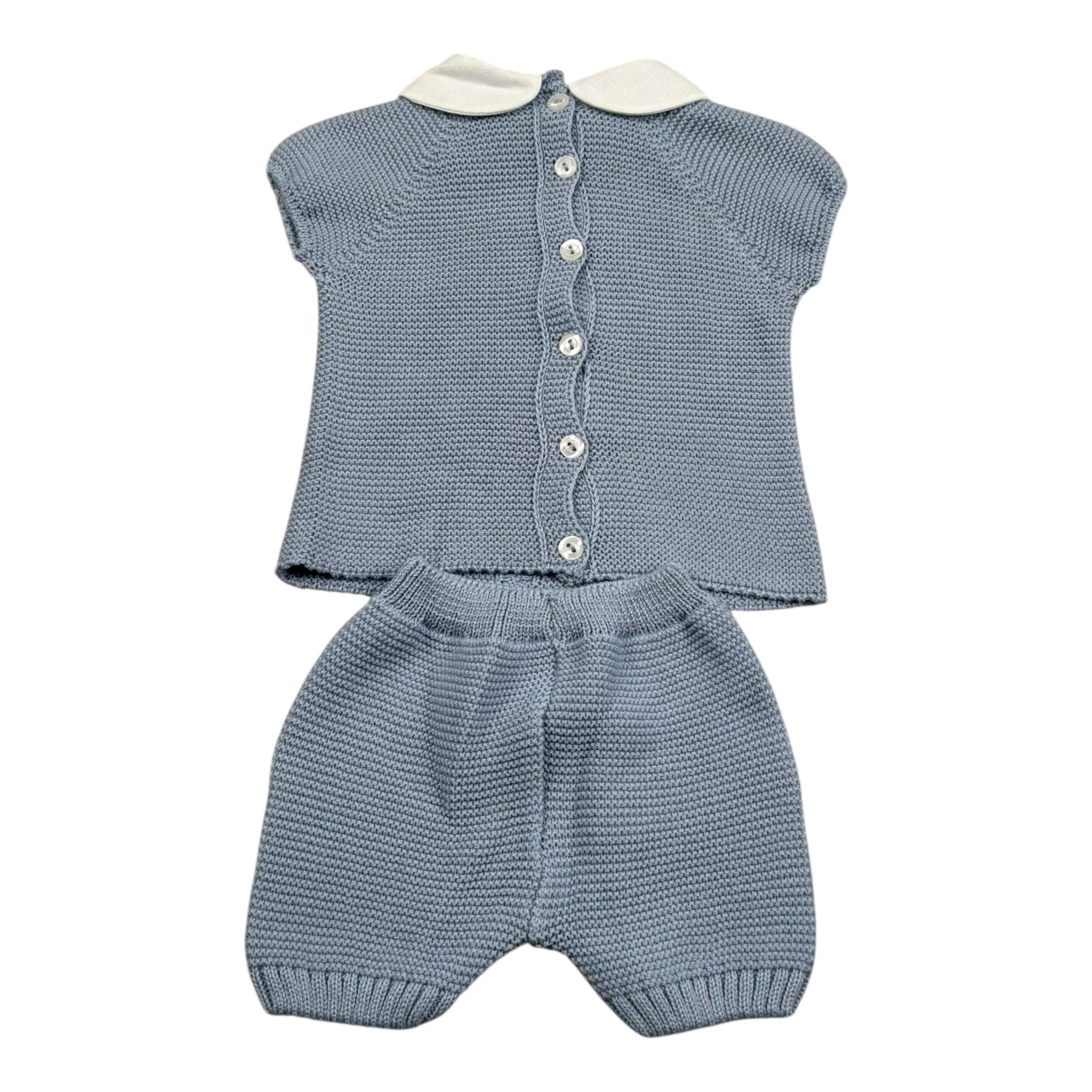 Juliana Completo 2 Pezzi T-Shirt-Culotte Tinta Unita per Neonato 25074 AZZURRO POLVERE JULIANA 