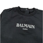 Balmain Felpa Chiusa Girocollo tinta unita con Logo Nero per Neonato V4560NX NERO BALMAIN 