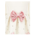 MONNALISA abito manica lunga tinta unita con fiocco Panna per Neonata 31B903 PANNA MONNALISA 