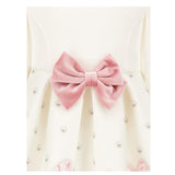 MONNALISA abito manica lunga tinta unita con fiocco Panna per Neonata 31B903 PANNA MONNALISA 