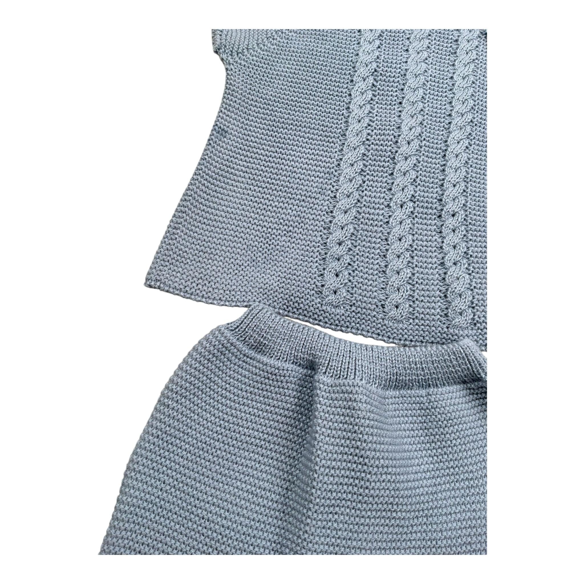 Juliana Completo 2 Pezzi T-Shirt-Culotte Tinta Unita per Neonato 25074 AZZURRO POLVERE JULIANA 