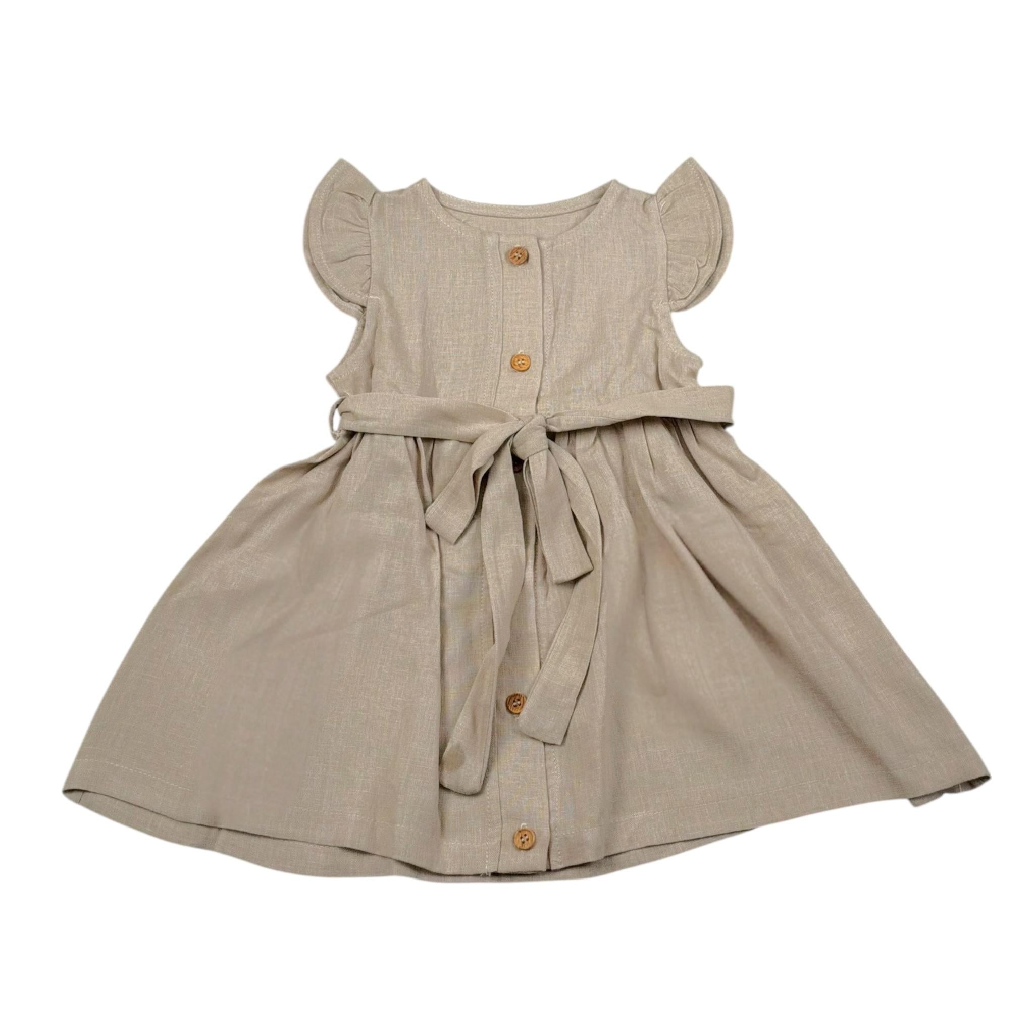 Babyvip Abito Tinta Unita con Cintura per Neonata T1327 SABBIA BABYVIP 