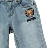 Moschino Jeans Tinta Unita con Elastico In Vita per Neonato MUP05T AZZURRO MOSCHINO 