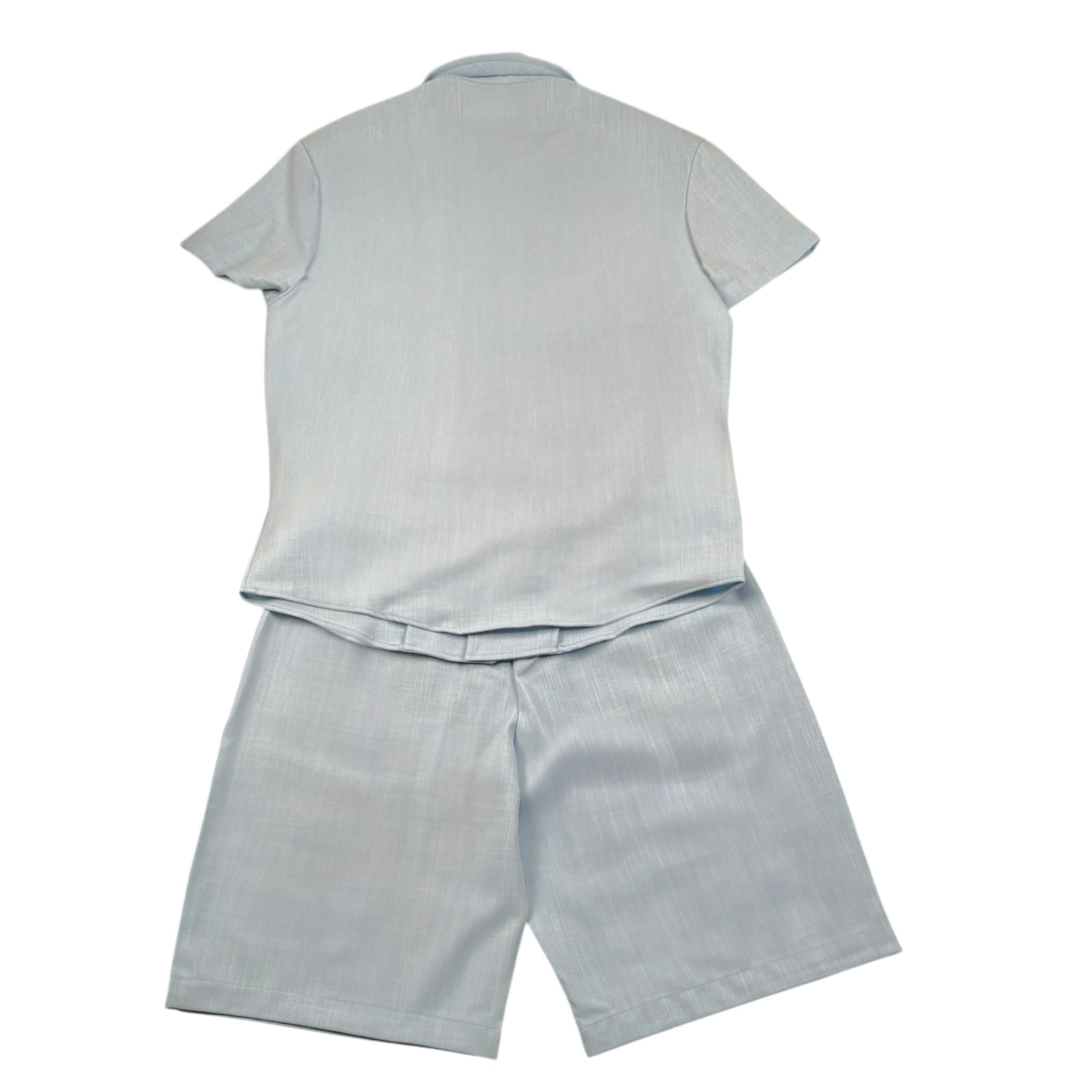 Daniele Alessandrini Completo 2 Pezzi Camicia-Bermuda Tinta Unita per Bambino 1236C00230 AZZURRO DANIELE ALESSANDRINI 