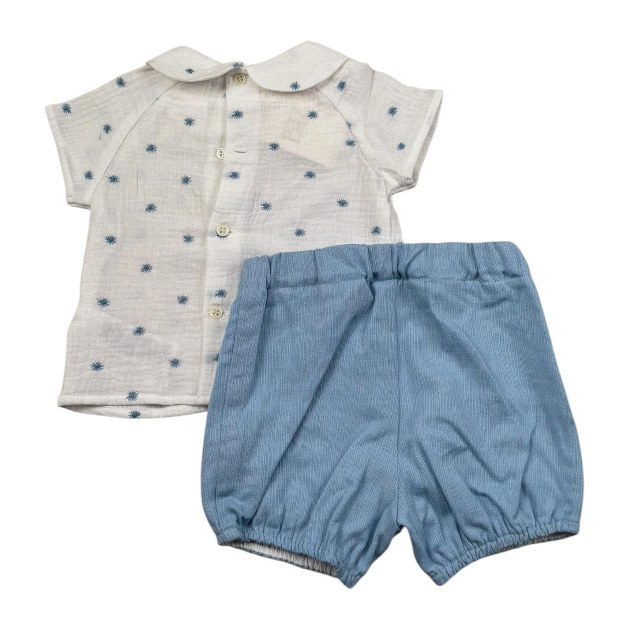 Paz Rodriguez Completo 2 Pezzi Camicia-Bermuda per Neonato 006150775 BIANCO/AZZURRO PAZ RODRIGUEZ 