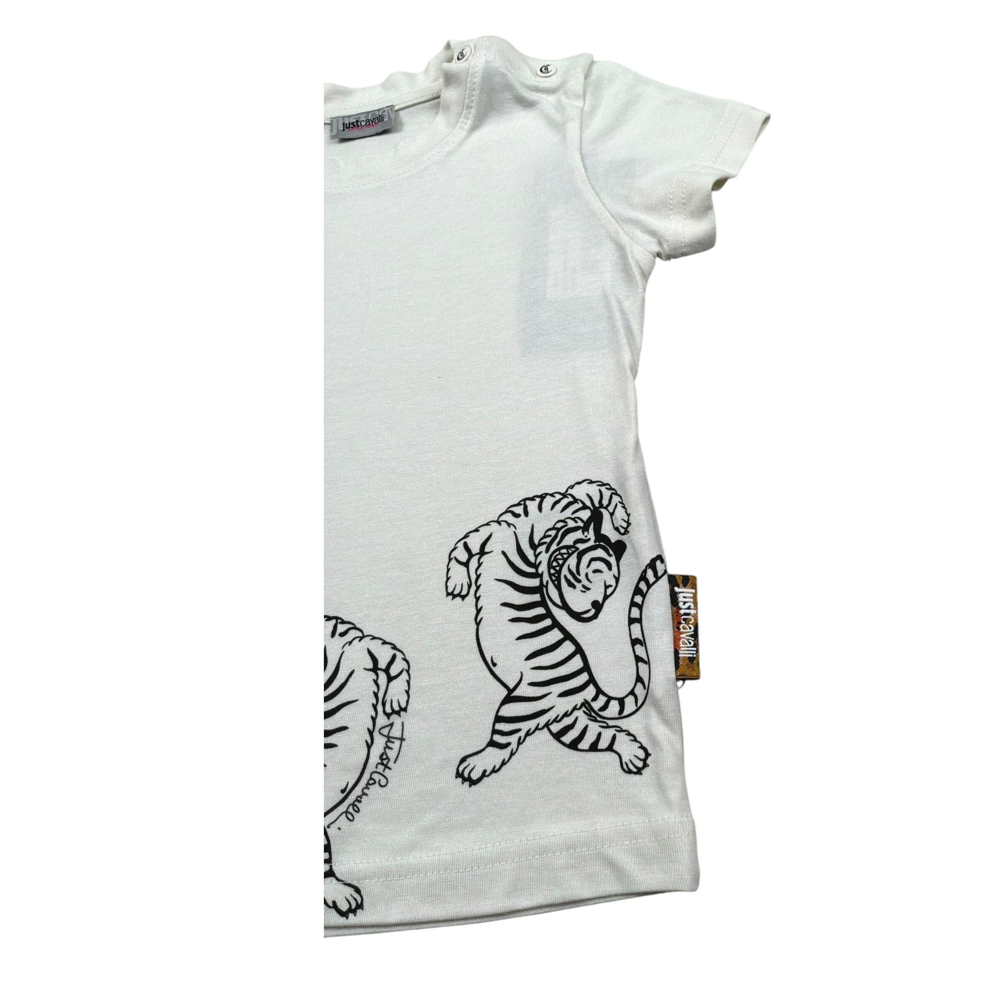Just Cavalli T-Shirt Girocollo Tinta Unita con Stampa per Neonata JIP26019TS PANNA JUST CAVALLI 