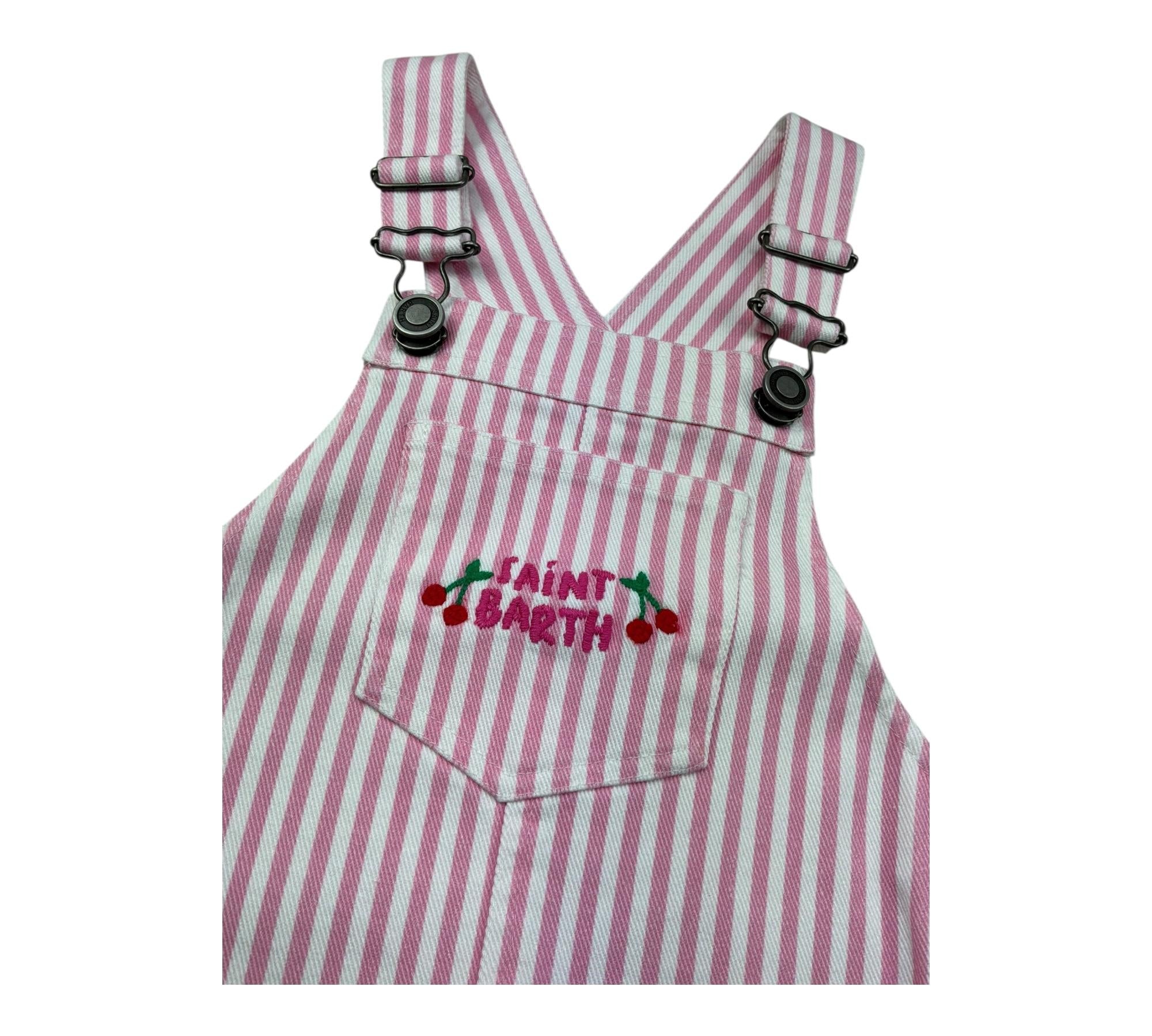 Saint Barth Salopette Fantasia A Irghe per Bambina TECLA BIANCO/ROSA SAINT BARTH 