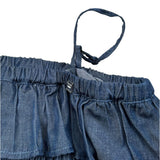 Manila Grace Top Bretelline Tinta Unita con Balze per Bambina MG2639 BLU MANILA GRACE 