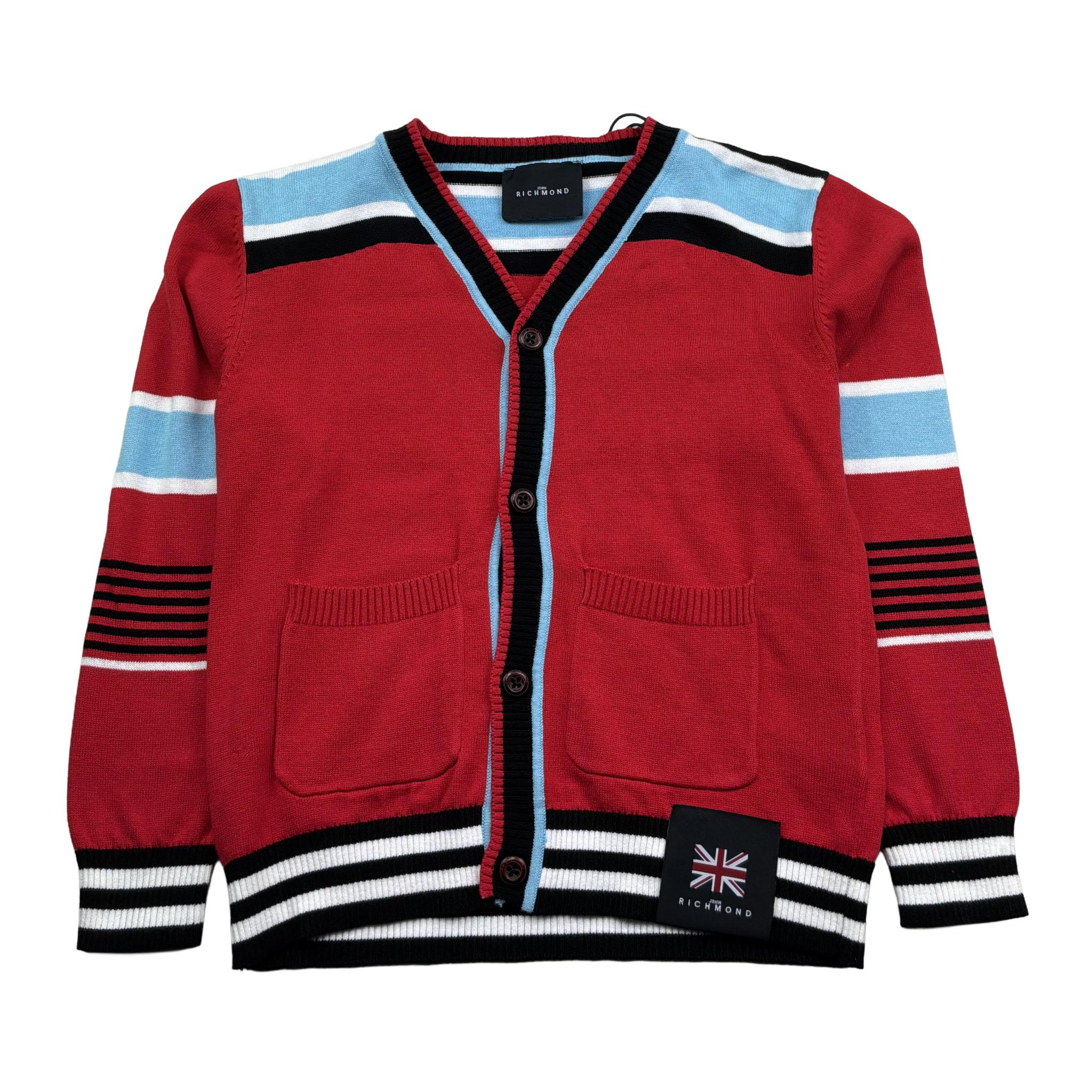 John Richmond Cardigan Tinta Unita con Stampa per Bambino RBP26127CD ROSSO JOHN RICHMOND 
