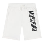 Moschino Bermuda In Tuta Tinta Unita con Logo per Bambino HUQ02FXX BIANCO MOSCHINO 