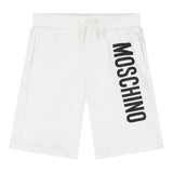 Moschino Bermuda In Tuta Tinta Unita con Logo per Bambino HUQ02FXX BIANCO MOSCHINO 