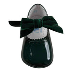 Indice Ballerina Tinta Unita con Fibia E Fiocco per Neonata 346 VERDE INDICE 