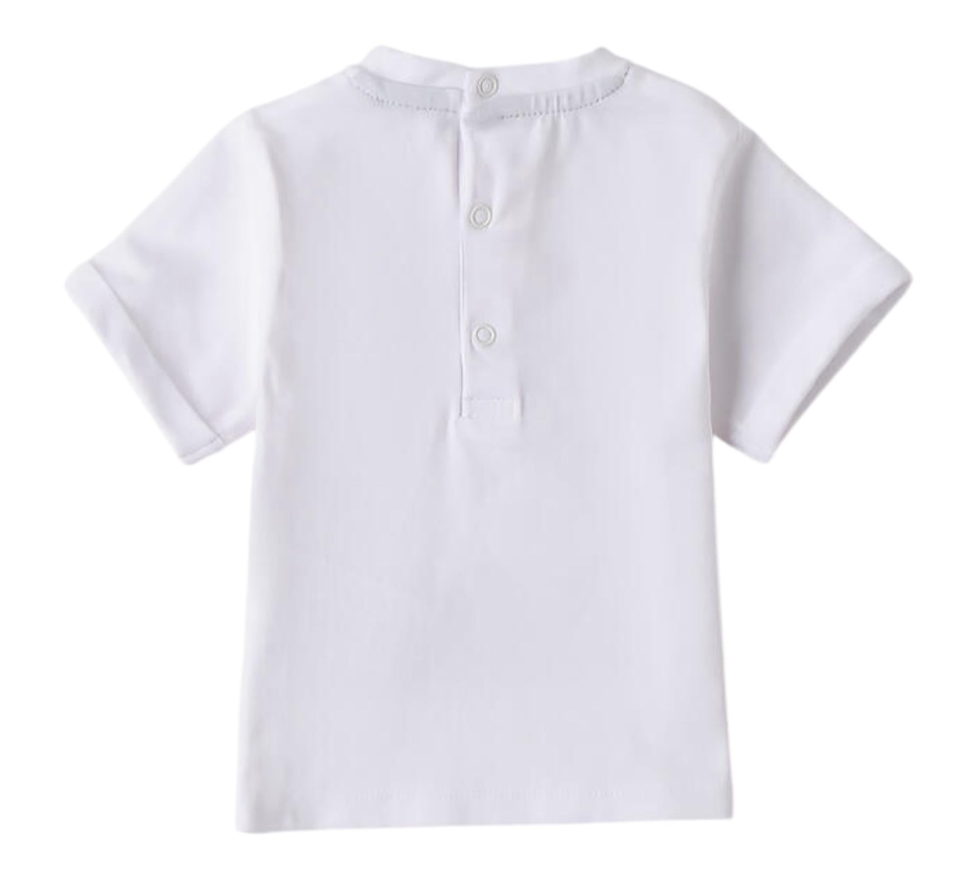 Minibanda T-Shirt Girocollo Tinta Unita con Stampa per Neonato 3B613 BIANCO MINIBANDA 