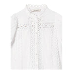 Twinset Abito Mezza Manica Tinta Unita con Trafori per Bambina 251GJ2410 BIANCO TWINSET 