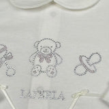 La perla Tutina Tinta Unita con Brillantini per Neonata 73673 BIANCO LA PERLA 