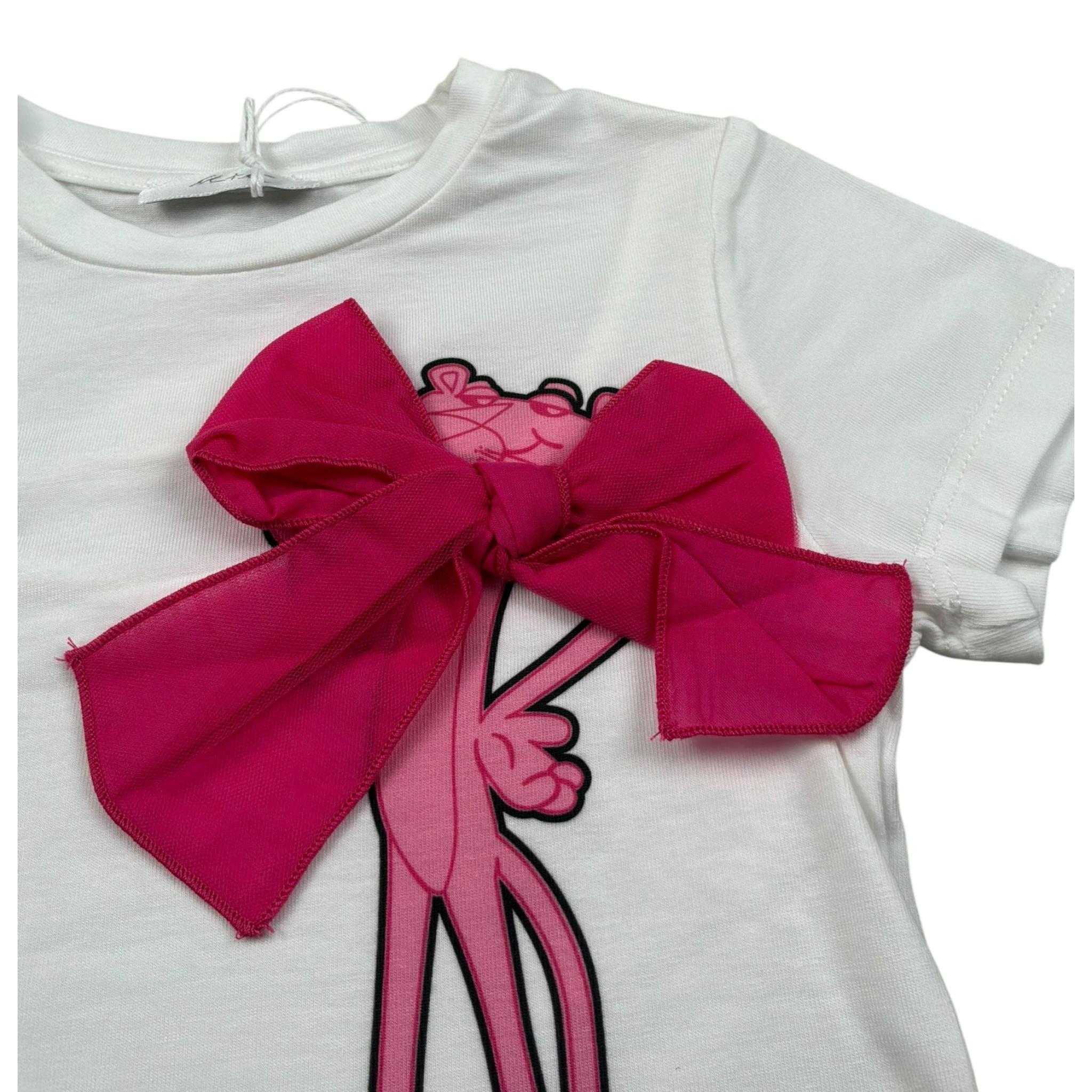 M+E' T-Shirt Girocollo tinta unita con Stampa Bianco per Neonata UE1389 BIANCO M+E' 