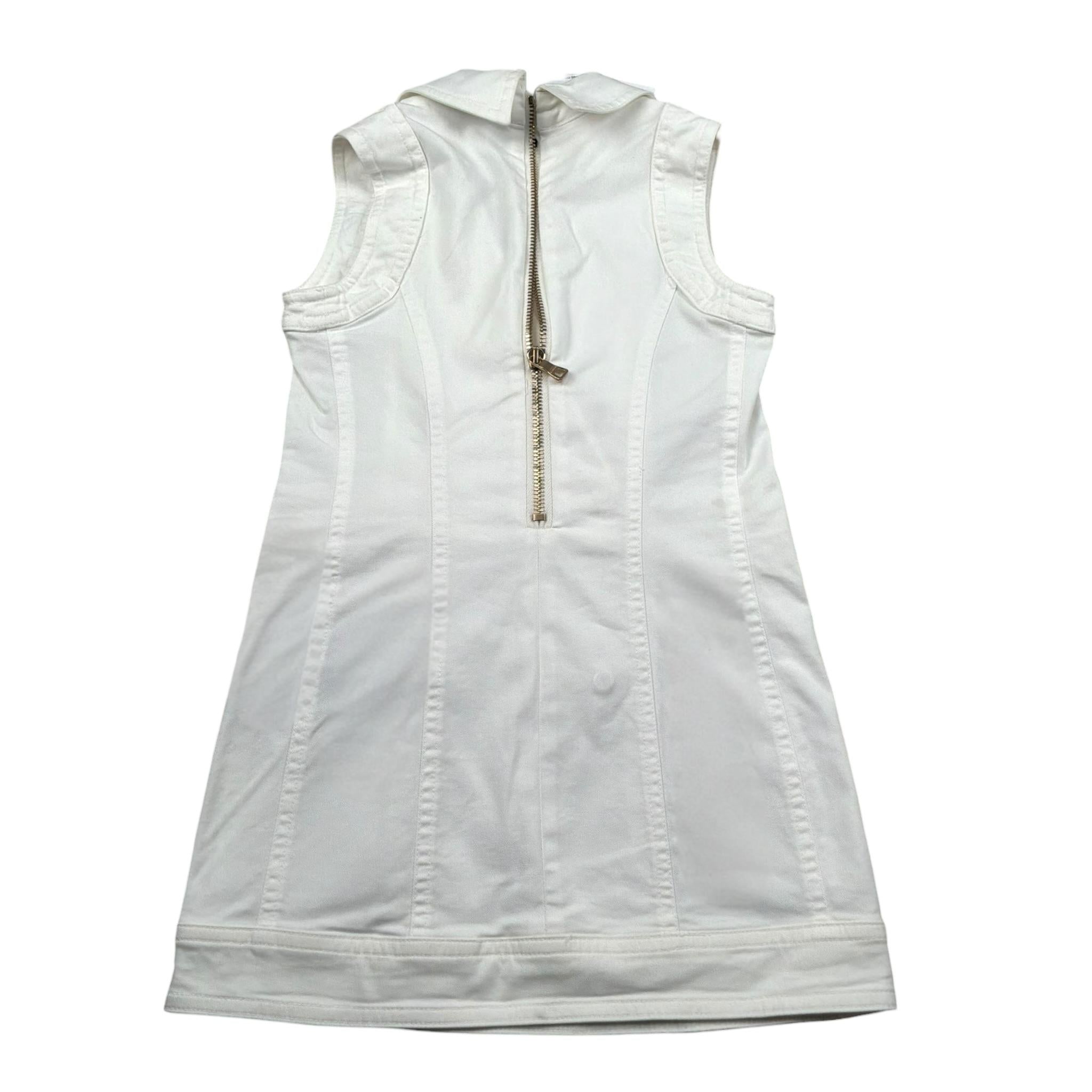 Balmain Abito Giromanica Tinta Unita con Applicazioni per Bambina BS1C12 BIANCO BALMAIN 