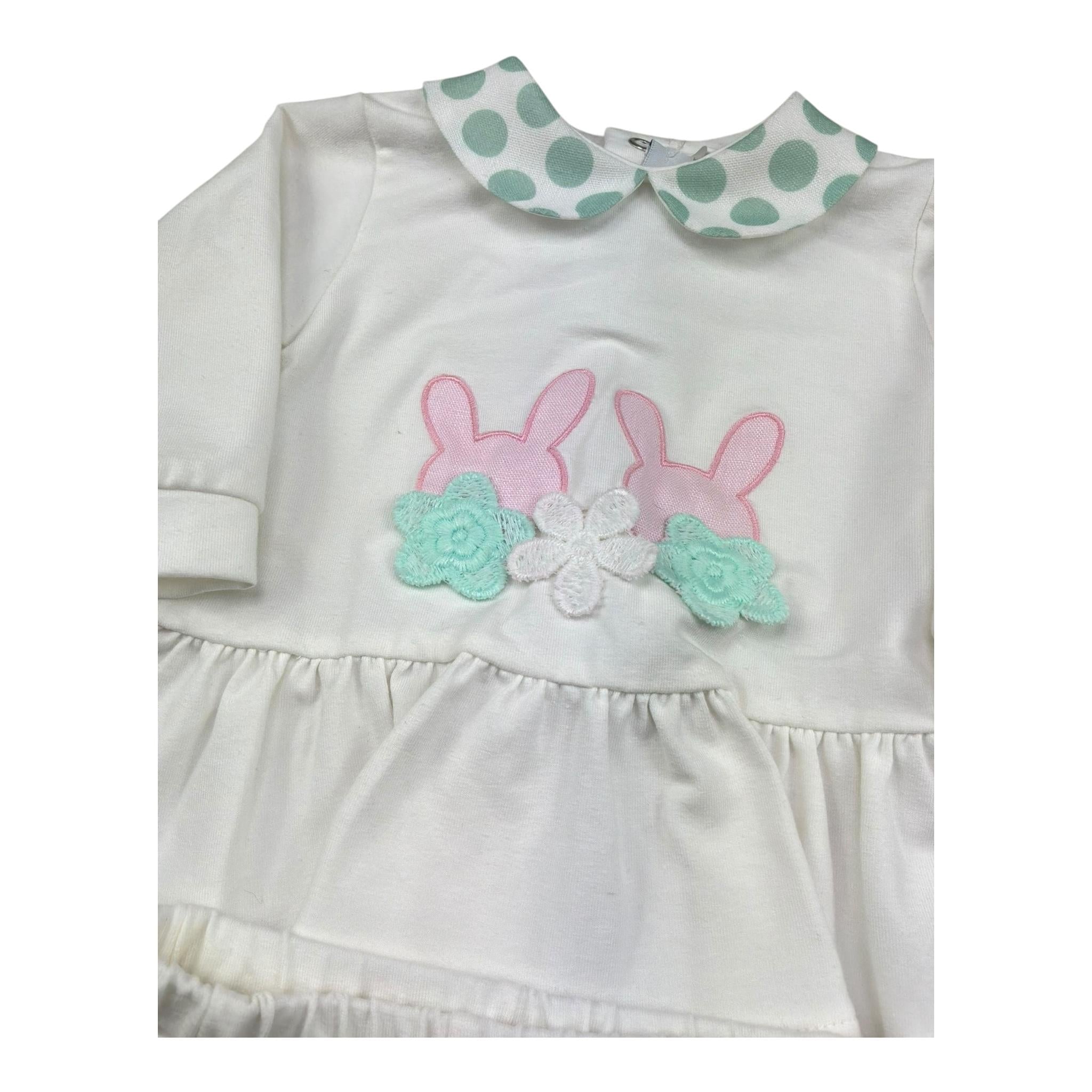 I Delfi Completo 2 Pezzi Shirt-Ghettina Tinta Unita per Neonata 25P5141 BIANCO I DELFI 