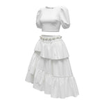 Raffaella Completo 2 Pezzi Camicia-Gonna per Bambina OTRANTO14 BIANCO RAFFAELLA 