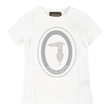 Trussardi T-Shirt Tinta Unita Girocollo con Stampa per Neonata TIP21104 BIANCO TRUSSARDI 