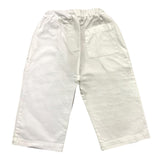 Zero Ampere Pantalone Tinta Unita Con Elastico In Vita Bianco Per Neonato