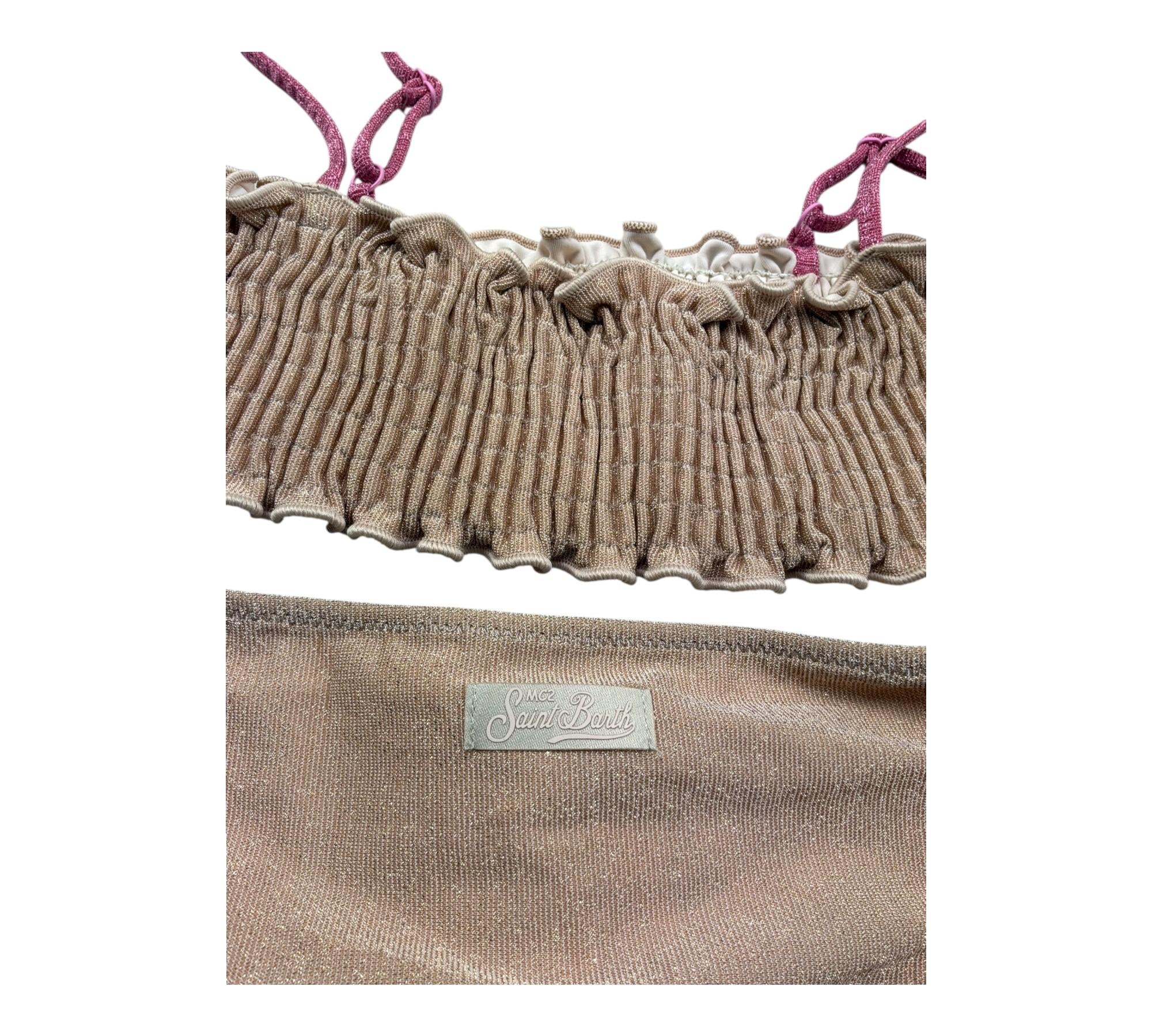 Saint Barth Costume 2 Pezzi Fascia-Mutandina Tinta Unita per Bambina TILLY ORO SAINT BARTH 