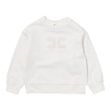 ELISABETTA FRANCHI felpa chiusa girocollo tinta unita con logo Panna per Neonata EGFE039 PANNA ELISABETTA FRANCHI 