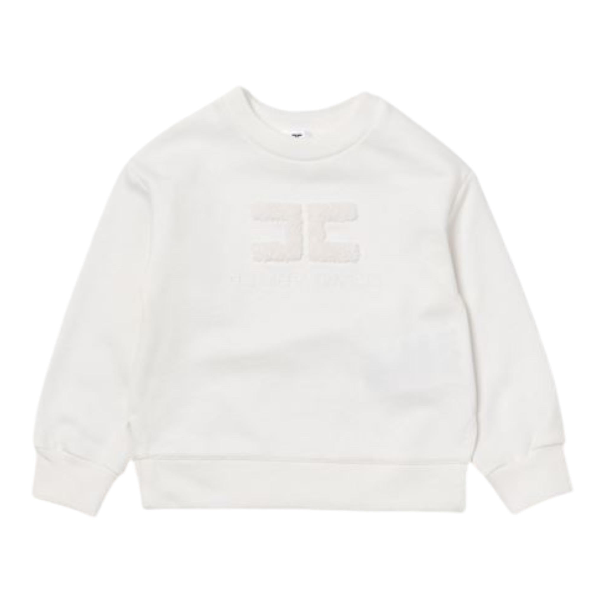 ELISABETTA FRANCHI felpa chiusa girocollo tinta unita con logo Panna per Neonata EGFE039 PANNA ELISABETTA FRANCHI 