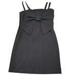 Meilisa Bai Abito tinta unita con Fiocco Nero per Bambina FL6363 NERO MEILISA BAI 